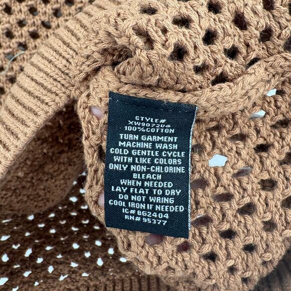 SANCTUARY Top Size XS NEW Knit Sweater Cap Sleeve Open Knit Deep Sienna Brown - Picture 5 of 7